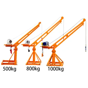 Outdoor 360 Degrees 500kg 800kg 1000kg Mini Monkey Lift Small Construction Crane