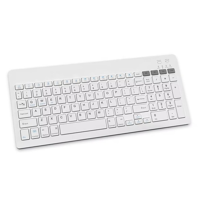 New Ultra-slim Mechanical BT 2.4GHz Wireless Desktop Keyboard Portable Rechargeable Mini New Plastic English 99-Key