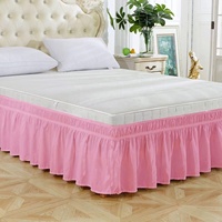 Plate-forme de cantonnière en poly coton plissé facile à entretenir Boîte de feuilles plissée (double blanc) Métiers à tisser jetables Tapis de lit Tapis de lit uni