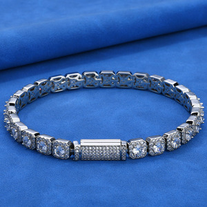 Sugar <b>Chain</b> Pink Stainless Steel Iced Out Miami 12mm 14mm Vvs Moissanite Diamond Cuban Link <b>Chain</b> Bracelet for Men Party - Product Image 2