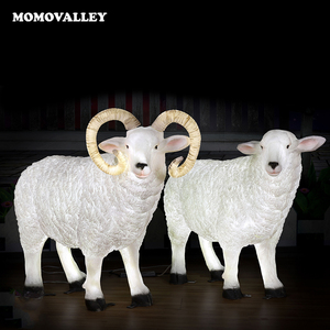 Suministros para el Festival de Iluminación Momovalley de Zhongshan, Oveja Decorativa de Tamaño Real, Luces Decorativas con Motivos, Estatua de Oveja de Fibra de Vidrio - Product Image 3