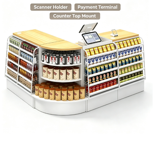 Mostrador de caja para supermercado comercial con expositor de cigarrillos y sistema POS para tienda minorista - Product Image 6