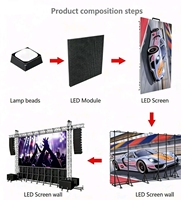 Pantalla LED para Exteriores de Alto Brillo, Resistente al Agua, P2.5, con Pantalla de Escenario de 500x1000mm 500x500mm para Alquiler en Eventos al Aire Libre
