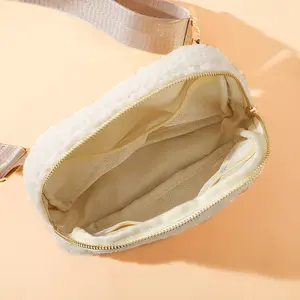 カスタムファッションシェルパフリースベルトバッグ工場卸売高品質ユニセックスランニングミニファニーパックウエストバッグ