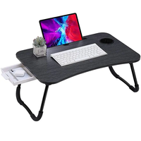 Table d'ordinateur portable pliable polyvalente pour lit avec porte-gobelet table d'ordinateur portable pieds réglables table d'ordinateur portable pour lit pliable