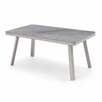 Ensemble de mobilier de jardin en rotin tressé pour hôtel, villa, resort, patio, table et chaises d'extérieur, salle à manger extérieure, style moderne et luxueux à prix abordable