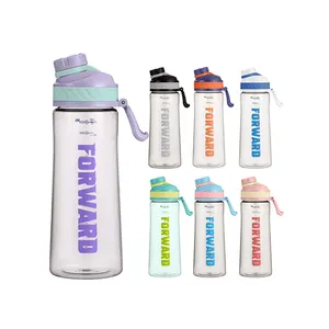 Geniş ağız dayanıklı sızdırmaz gıda sınıfı plastik BPA ücretsiz kokusuz plastik su şişesi kapasite açıklamalar ile 620 ml veya 750 ml
