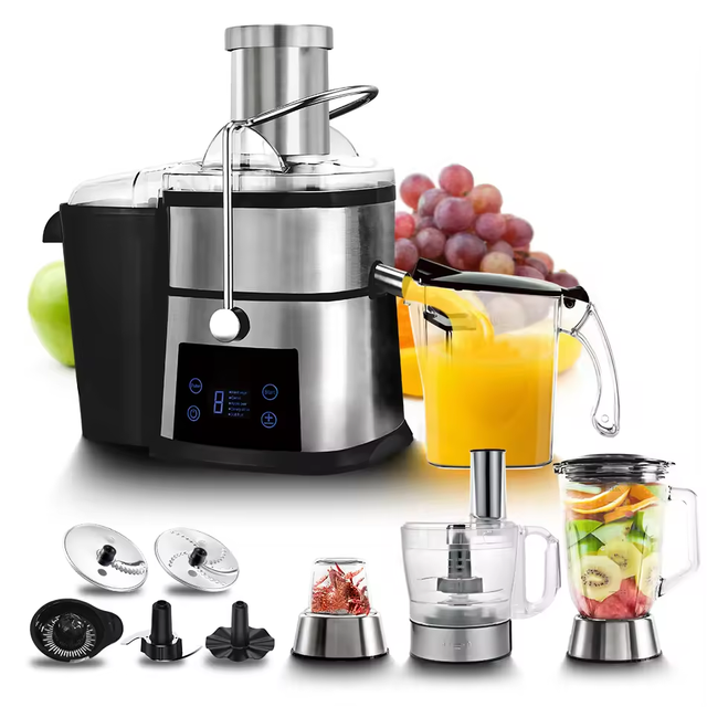 800W Electric Commercial Centrifugal Juicer with Self-Cleaning Low Noise Dishwasher Safe Wide Feed Chute for Household Hotel Use