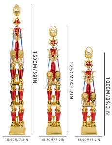 Piala Trofi Plastik Besar Custom Produsen <span class=keywords><strong>3</strong></span> Tingkat 4 Tiang Penghargaan untuk Liga Juara SZ20 - Product Image 5