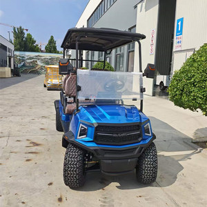 Carrito de golf eléctrico elevado de 4 plazas modelo F personalizado multicolor azul - Product Image 3