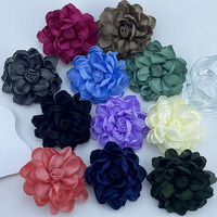 Bros Bunga Mawar Satin Buatan Tangan Elegan 10cm, Bunga Tiga Dimensi dari Kain Simulasi untuk Wanita Grosir