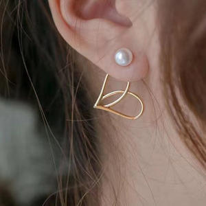 Accesorios de Plata S925 para DIY con Perlas de 6-8mm, Aretes Estilo Amor con Soporte Hueco 20607 - Product Image 5