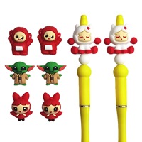 Nouveautés en gros : Perles en vrac 3D en silicone et PVC, motifs de personnages de dessins animés et d'anime, pour la fabrication de stylos et de porte-clés