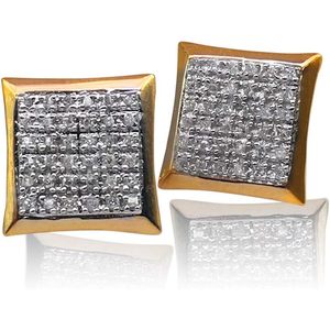 Pendientes de Diamantes Ornaatis en Oro Amarillo de 10K, Corte Princesa, 0.27 Cttw, Color G-I, Claridad P2, Engaste de Garras, para Uso Diario Femenino - Product Image 1