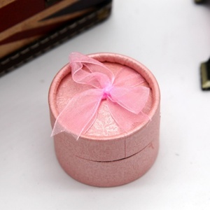 Vintage Elegance Multi-Color Mini Round Jewelry Travel <b>Box</b> Simple Style Portable Paper Ring Gift <b>Box</b> with Ribbon - Product Image 2