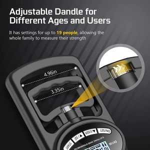 Entraîneur de force de préhension - Testeur numérique électronique pour exercices des bras, appareil portable d'entraînement des mains avec mesureur de force - Product Image 2