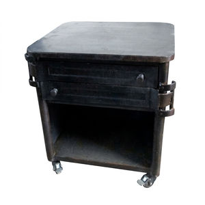 Industrial <b>Vintage</b> Iron Metal Bedside <b>Cabinet</b> with Drawer Antique Design for Home Furniture Apartment and <b>Bathroom</b> Storage - Product Image 1