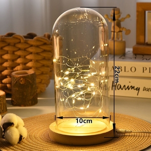 Tùy chỉnh Glass <span class=keywords><strong>Dome</strong></span> với đèn LED Glass Bell <span class=keywords><strong>Dome</strong></span> với cơ sở bằng gỗ chất lượng cao Glass <span class=keywords><strong>Dome</strong></span> - Product Image 1