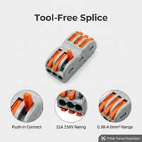 Connecteur de raccordement rapide ZHNL pour câblage électrique, borne compacte 2 ports 32A à insertion rapide pour câblage domestique et industriel
