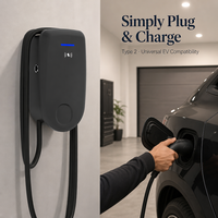 Nouvelle borne de recharge rapide pour voiture électrique NECS 7 kW AC, type 2, murale, pour la maison et l'extérieur