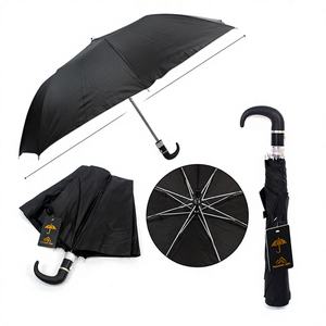 Paraguas Automático Negro de 36 Pulgadas con Mango de Madera y Función de Apertura Semi-Automática, 60 Piezas/Caja, Diseño Plegable en Tres Partes, Modelo 2648 - Product Image 1