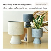 Ensemble de pots de fleurs et jardinières sur pied extra larges de style nordique pour salon et balcon, décoration simple et douce