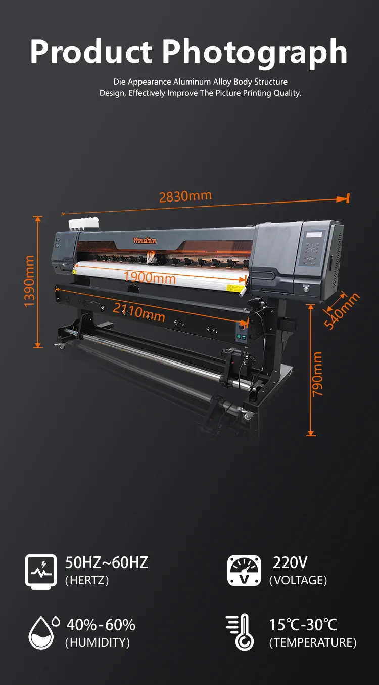 Professionele Vervaardiging 1.8M/3.2M Inkjet Printer Formaat Printer Groot Formaat Printer Vinyl Roll Gratis Technische Ondersteuning