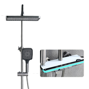 Hiện đại đơn giản bầu không khí ánh sáng súng màu Xám thép không gỉ tắm vòi hoa sen vòi liên tục nhiệt độ hiển thị kỹ thuật số mềm khách sạn - Product Image 3