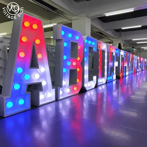 Large Numbers 4ft-wood Marquee-letters Layer Mirror 3d Led Neon Creative Home Aesthetic 4ft Rental 5ft Marquee Letters