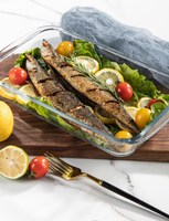 Plat de cuisson en verre sans plomb de qualité alimentaire 1.0/1.6/2.2/3.0L, plateau de service, ensemble de vaisselle en verre pour cuisine, réfrigérateur et four