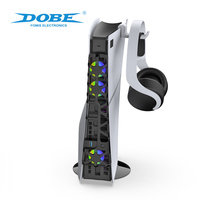Kit d'accessoires 3 en 1 DOBE PS5 Slim : support vertical avec ventilateur de refroidissement et crochet pour casque pour accessoires PS5, livraison directe d'usine