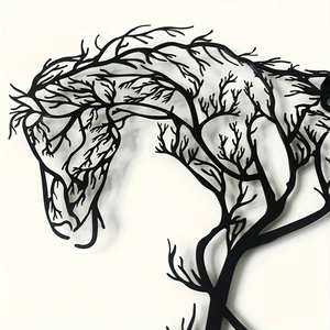 Decoración de Pared Art Deco de Hierro Fundido Negro con Diseño de Rama de Árbol para Sala de Estar, Dormitorio, Tema de Cumpleaños, Diseño Animal - Product Image 4