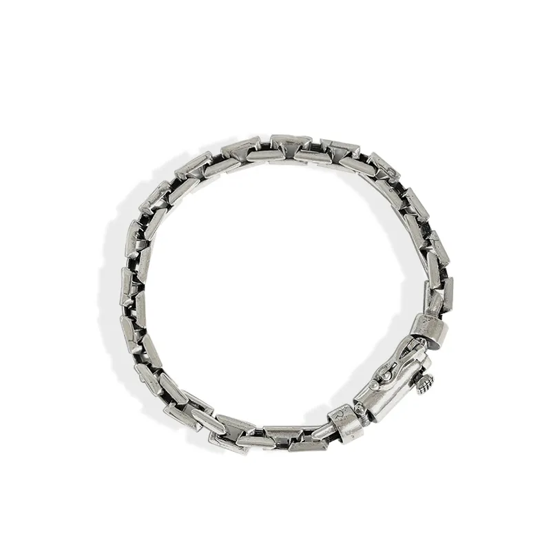 WMYHT005 винтажный геометрический браслет для женщин подарок Твердые Стерлинговое Серебро 925 пробы драгоценные ювелирные изделия