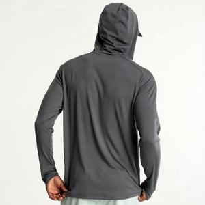 Sudadera con Capucha de Manga Larga para Hombre, Protección Solar UPF 50, Color Sólido, Anti-UV, para Pesca - Product Image 3