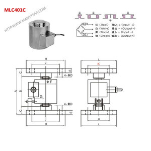 خلية تحميل مستشعرات قوة ضغط مستودع فولاذية MLC401C من نوع العمود - Product Image 3