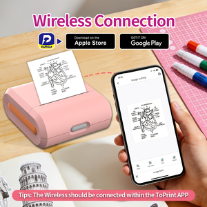 Imprimante Photo Thermique Mini Portable <span class=keywords><strong>Tik</strong></span> <span class=keywords><strong>Tok</strong></span>, Imprimante de Poche Bluetooth 57mm pour Téléphone Sans Fil avec Mémo et 14 Rouleaux de Papier - Product Image 2