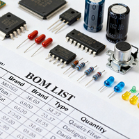Composants électroniques, service BOM, circuits intégrés, transistors, connecteurs, résistances, puces IC, liste