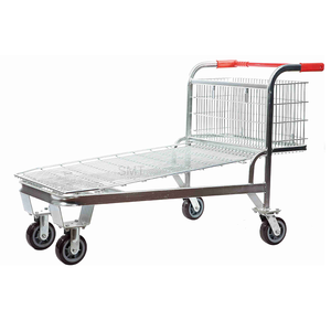 Heavy Duty Warehouse Transport Cargo Trolley Flat Wire Platform <strong>Cart</strong> 500kg Logistics Material Handling <strong>Transporter</strong> with 4 Wheels - Product Image 3