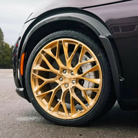 Nouvelles jantes monobloc forgées en une seule pièce, couleur champagne or, en alliage d'aluminium, 5x112/114.3/127, design concave, compatibles avec Audi Mercedes, sur mesure