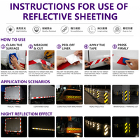 Bande réfléchissante jaune fluorescente, autocollant lumineux, bande réfléchissante de nuit pour avertissement, marquage de sécurité pour voiture, moto, vélo électrique