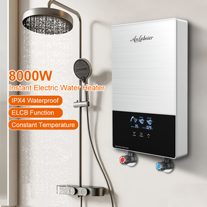 Calentador <span class=keywords><strong>de</strong></span> Agua Instantáneo <span class=keywords><strong>de</strong></span> <span class=keywords><strong>Dos</strong></span> Colores (Rojo y Plateado) para Baño, Ducha, Hogar, 8000w, 220V - Product Image 1