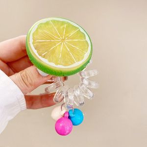 Accessori moda coreani per ragazze fetta di limone ciondolo cavo per telefono a spirale cravatta per capelli in plastica dolce fascia per capelli con coda di cavallo - Product Image 5