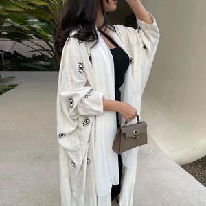 Abaya Aperta Willson 2026 Design Dubai, Abbigliamento Musulmano Tinta Unita per Donne, Taglia Unica, Kimono Estivo <span class=keywords><strong>Stile</strong></span> <span class=keywords><strong>Etnico</strong></span> - Product Image 2
