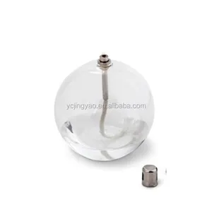 Lámpara de vela de aceite de tarro de bola de vidrio redondo de borosilicato transparente decorativa para manualidades