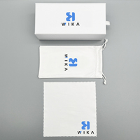 Ensemble d'emballage de voyage personnalisé : Étui à lunettes, boîte en papier, lunettes de soleil avec logo personnalisé en relief, étui et chiffon inclus