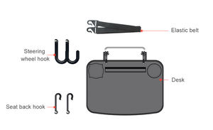 Bandeja trasera plegable de lujo para asiento de coche, organizador Universal de plástico portátil con mesas plegables, fácil de instalar para coches de Amazon - Product Image 5