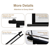 Écran pliable sans perçage ODM personnalisé 60/72/84/100/120 pouces, rangement facile, 4K HD pour expositions et événements