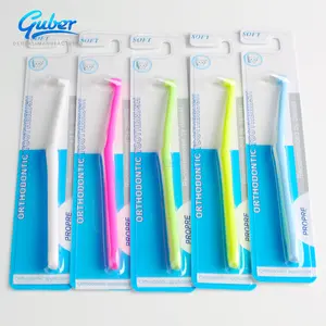 # Different Color Bristles Dental Toothbrush Oem Orthodontic Plastic Brush Handle Toothbrush