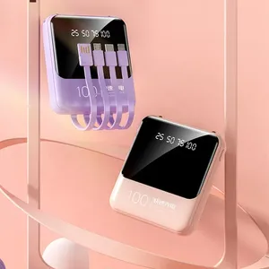 Miễn phí Mẫu 20000 mAh powerbanks 20000 mAh di động sạc 2 USB mini riêng Cáp dữ liệu ngân hàng điện cho tất cả các điện thoại - Product Image 4