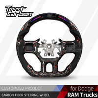 Volant en fibre de carbone forgé sur mesure haute performance amélioré pour les camions RAM 2010-2017 avec affichage LED et fonction de chauffage